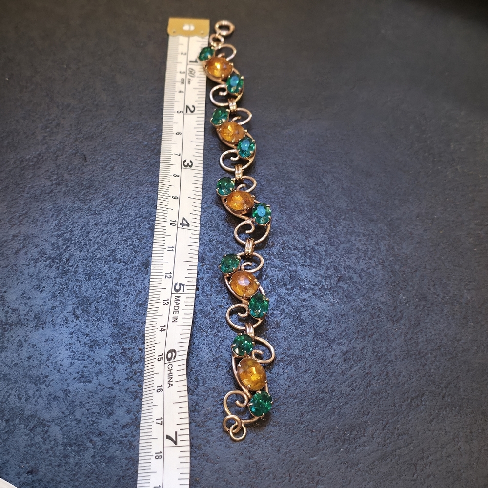 Antique Edwardian Gold Filled Paste Bracelet (c. 1890–1915) STAMP FADED - Picture 9 of 9